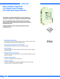 Thumbnail of document Data Sheet - IsoPAQ-70S Basic Isolation Transmitter